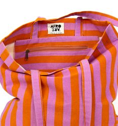 Swedish Brands, Striped Bags, Orange Bag, Purple Bags, The Bag, Shopping Tote Bag, Vertical Stripes, Everyday Bag, Shopping Tote