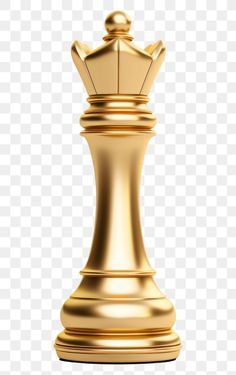 a golden chess piece on a transparent background