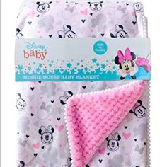 Disney Baby Blankets By Cudlie Accessories Are Extremely Soft And Cuddly To The Touch Made With The Finest Materials Insuring Your Little One Is Comfortable And Cozy Is Our Number One Priority. Our Minnie Style Is Pink And Fashionable With A Fuzzy Waffle Interior And White Pom Pom Border. Disney Princess Party Supplies, Disney Princess Babies, Disney Storybook, Disney Print, Baby Minnie, Holiday Snowmen, Baby Minnie Mouse, Baby Lovey, Baby Mouse