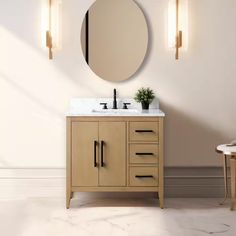 Vanity Art 36 in. W x 22 in. D x 34 in. H Single-Sink Bathroom Vanity in Natural Oak with Engineered Marble Top in Arabescato White Bathroom Vanity Storage, Oak Bathroom Vanity, Vanity Art, Bathroom Sink Cabinets, Removable Shelves, Wood Bath, Bathroom Vanity Cabinet, Single Sink Bathroom, Single Sink Vanity