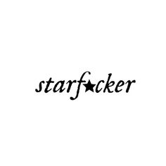 the word star focker written in black ink on a white background with an arrow