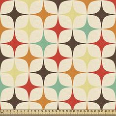 an orange, brown and green geometric pattern