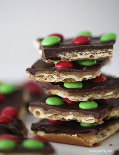 a stack of chocolate candy bars on top of each other