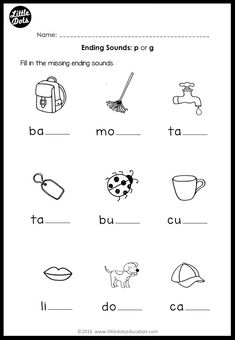 worksheet for beginning sound practice with pictures to help students learn the letter sounds