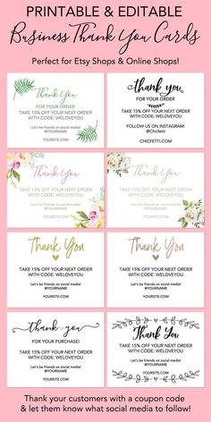 the printable thank card for brides and grooms to use on their wedding day