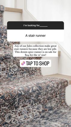 a stair runner with the caption'i'm looking for a stair runner '