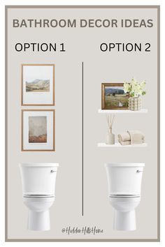 Bathroom decor ideas for above the toilet! Half Bath Shelves Over Toilet, Bathroom White Shelves Over Toilet, Powder Room Over Toilet Ideas, Small Toilet Room Artwork, Bathroom Photo Decor, Wall Art Over Toilet, Bathroom Decor Behind Toilet, Wall Above Toilet Ideas, Bracket Shelves Above Toilet