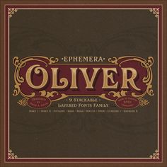 Ephemera Oliver Layered Fonts - Ephemera Fonts Bold Elegant Font, 1900s Typography, Victorian Lettering Fonts, British Typography, Old English Typography, Victorian Graphic Design, Victorian Typeface, Medieval Typography, Artist Logo Ideas