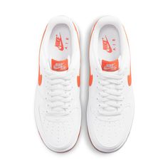 Nike Air Force 1 '07 'White Team Orange' DC2911-101 Classic White Fade-resistant Sneakers, White Casual Nike Air Force 1 Fade-resistant, White Nike Air Force 1 Sports Shoes, Nike Air Force 1 White With Branded Insole, Nike Air Force 1 White Sports Shoes, Team Orange, Nike Air Force 1 07, Air Force 1 Low, Nike Air Force 1