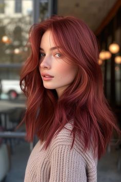 Pelo Color Vino, Red Hair Trends, Winter Hair Colors, Red Hair Inspiration, Red Hair Inspo, Wine Hair, Bold Hair Color, Hair Tint, Hair Color Auburn