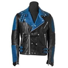 Handmade Men's Black Blue Fashion Leather Zipper Biker Jacket sold by EasternLeathers. Shop more products from EasternLeathers on Storenvy, the home of independent small businesses all over the world. Reality Aesthetic, God Speed, Cafe Racer Leather Jacket, Motorbike Leathers, Celebrities Leather Jacket, Biker Leather Jacket, Collar Leather Jacket, Leather Jacket Style, Lambskin Leather Jacket