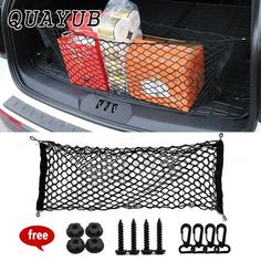 the cargo net in the back of a car