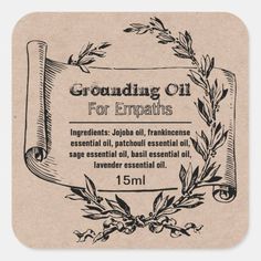 Grounding Essential Oil For Empaths Label #Invitation #card #template #design #pinterestquotes #pinterestideas #pinterestmom #pinterestwedding #aesthetic #love #art #pinterestsuccess Grounding Oil, Intention Spell, Grounding Essential Oil, Magick Oil, Essential Oil Roller Bottle Recipes, Essential Oil Perfumes Recipes, List Of Essential Oils, Essential Oil Diffuser Blends Recipes, Perfume Recipes