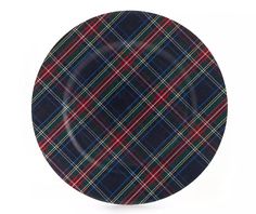 a plaid plate on a white background