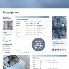 an image of a car that is on the web page for a website called budget planner