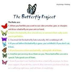 The Butterfly Project, Butterfly Project, Mental Health Facts, Heart Projects, Mental And Emotional Health, Self Care Activities, Quotes Thoughts, Coping Skills, Deep Thought Quotes