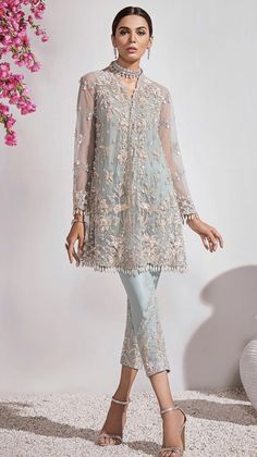 Valima Outfit, Shades Of Silver, Pakistani Formal Dresses, Pakistani Party Wear, Open Shirt, Pakistani Fashion Casual, Pakistani Fashion Party Wear