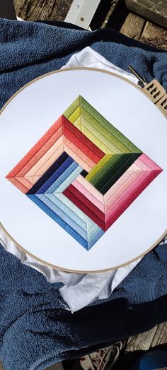 a cross stitch pattern on a piece of cloth