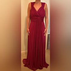 Dfi Cocktail Dress With Optional Tie Back. Stunning Rich Dark Plum/Fuchsia Color Looks Good On All Skin Tones. Has Flowing Front With Gathered Pleating Zip Close In Back. Polyester Dry Clean Only. Wine Formal Dress, Plum Wine, Elegant Color, Fuchsia Color, Tie Backs, Tie Back, Formal Dress, Skin Tones, Pink Purple