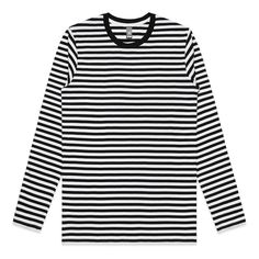 Regular fit. 100% cotton. * Model is 6 feet tall and wears a size Medium. Midnight Society, Stripe Tee, Striped Long Sleeve Tee, The Midnight, Style Classique, Striped Tee, Black Media, Striped Long Sleeve, Long Sleeve Tee