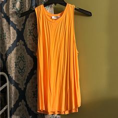 Have In Multiple Colors, Just Never Wore This One! Very Comfortable Stretch Orange Top For Day Out, Stretch Orange Tops For Day Out, Orange Cotton Sleeveless Tank Top, Double Zero, Orange Seamless Sleeveless Tank Top, Boho Peasant Top, Criss Cross Tank Top, Orange Tank Top, Spaghetti Strap Tank Top