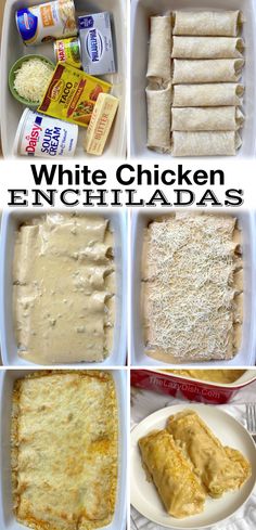 the steps to make white chicken enchiladas