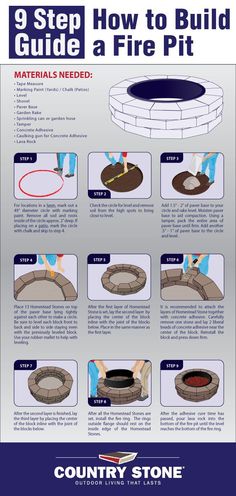 the instructions for how to build a fire pit