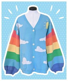 Rainbow Cardigan, Ac New Leaf, Xiamen, Drawing Clothes, Free Crochet Patterns, Character Outfits, الرسومات اللطيفة