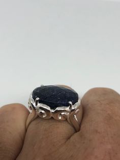 Unusual Deep Toned Sapphire Sterling Filigree Setting Handmade Size 7 Can be resized, my jeweler charges $10-$20 All rings are shipped in a nice gift box. Check out our over a THOUSAND great reviews Engraving is $4 per letter and is not always perfect depending on the piece. It can take a few days if the jeweler is busy. This is payable to Paypal Judithsltd@gmail.com Gothic Ring, Gothic Rings, Multi Stone Ring, Multi Stone, Deep Blue, Stone Rings, Vintage Rings, Blue Sapphire, Sapphire