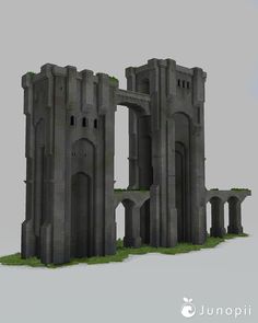 A Minecraft build of a weathered stone stronghold/keep. Minecraft Hogwarts, Build Minecraft, Minecraft Images, Minecraft Drawings, Brutalism Architecture, Mc Ideas