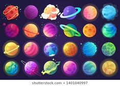 the solar system with different planets and stars on a dark background stock photo - illustration