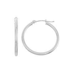 Accessorize your outfit with the classic beauty of these 14k gold tube-style hoop earrings. Click on this JEWELRY & WATCHES GUIDE to learn about fit, styles, materials and more!EARRING DETAILS Diameter: 25 mm Backings: click-it Metal: 14k gold Size: One Size. Color: White. Gender: female. Age Group: adult. Classic White Gold Tarnish Resistant Hoop Earrings, Classic White Gold Tarnish-resistant Hoop Earrings, Classic Tarnish Resistant White Gold Hoop Earrings, Nickel-free Classic Hoop Earrings For Formal Occasions, Classic Nickel-free Hoop Earrings For Formal Occasions, Classic Round Huggie Earrings, Classic Huggie Earrings, Classic Hoop Earrings As Gift, Classic Round Hypoallergenic Hoop Earrings