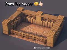 an image of a model of a house made out of bricks and wood with the caption'para las vaca '