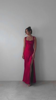 Riviera Soft Satin Maxi Gown | Berry Red Matric Dress, Oh Hello Clothing, Prom Dress Inspo, White Bridal Dresses, White Bridesmaid Dresses, Maxi Gown, Prom Dress Inspiration, Cute Prom Dresses, Pretty Prom Dresses