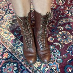 Size 8 Make A Offer Ren Faire Shoes, Morgan Brown, Granny Boots, Shoes Vintage, Vintage Shoes, Lace Up Boots, Shoe Laces, Lace Up, Women Shoes