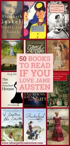 the cover of 50 books to read if you love jane austen, with images of people