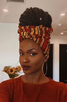 Sunflower Outfit, Ankara Headwrap, Healthy Hair Tips, Hair Down, Necklines For Dresses, African Hairstyles, Dress With Tie, Head Wrap