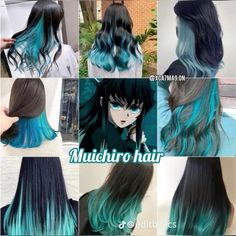 Demon Slayer Inspired Hair, Muichiro Hairstyle, Anime Inspired Hair Color, Muichiro Short Hair, Muichiro Hair