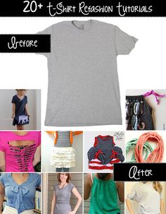 the top 20 + t - shirt fashion tutors before and after, including dresses