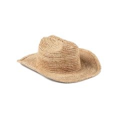 Channel California-cool in our latest raffia cowboy hat. Crafted from tightly woven raffia straw in a classic western silhouette, transition from beach to bar and beyond with ease. Natural 100% tightly woven raffia straw Featuring classic cowboy hat crown and flicked edge Due to the nature of the straw, this is a more structured fit Brim measures approx. 8cm / 3.15" Please note, color may vary from piece to piece due to organic nature of the straw Sizing info S / 55 CM Our small size on offer. If your head measures 53 cm – 54 cm, we recommend adding a hat filler, as these reduce the size of your hat by 1-2.5 cm. M / 57 CM Ideal for the average sized head. We recommend this medium size as a ‘standard’ or ‘average’ fit. Lack Of Color Hat, Coastal Earrings, Western Silhouette, Classic Cowboy, Country Music Festival, Lack Of Color, Wardrobe Accessories, California Cool, Hat Boxes