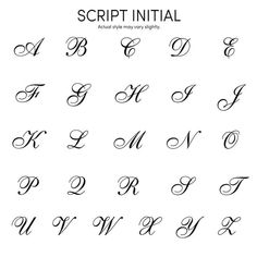 script initial font and lowercase letters