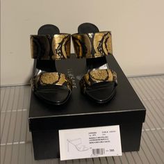 Versace Shoes. Never Worn. Brand New. Box & Dust Bags Included Designer Heels With Sculpted Heel, Luxury Evening Heels, Designer Heels For Formal Occasions, Versace Slides, Versace Heels, Versace Sandals, Versace Pink, Versace Shoes, Rhinestone Sandals