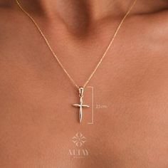 ABOUT PRODUCT  This 14K Gold Cross Necklace is suitable gift for girlfriend, mom and her. You can even buy as a birthday gift for your friends or anniversary gifts, If you want to add a special note we can write for you and put to inside of package. We manufacture our jewelry pieces with carefully and after production we double checking in quality control department. Our main idea is keep our items for daily wearing especially for minimalist jewelry pieces. This lovely cute 14k Gold Cross Necklace is good gift for her. She can wear in daily life as well. 14k Gold Cross Necklace, Crucifix Pendant Chain, Jesus Christ Religious Jewelry, Christening, Dainty Cross Charm, Christian Pendant, Gift For Her, Christmas, Fathers Day New Year, Mothers Day, Valentines Day, Anniversary, Birthday Gift. IT Diamond Cut Cross Necklace As Gift, Gift Cross Necklace With Diamond Cut, Dainty Cross Jewelry For Mother's Day, Mother's Day Cross Jewelry, Anniversary Jewelry With Adjustable Chain And Cross Shape, Anniversary Jewelry With Adjustable Cross Chain, Diamond Cut Crucifix Jewelry As Gift, Diamond Cut Crucifix Jewelry Gift, Diamond Cut Crucifix Jewelry For Gift