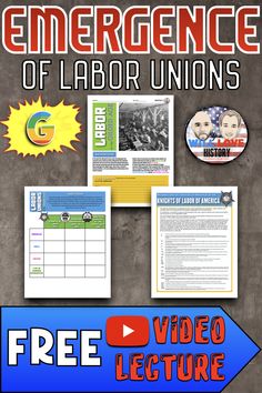 an emergency poster with text and pictures for the labor union's free video lecture