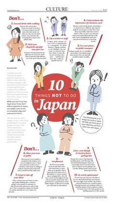 the 10 things not to do in japan infographical poster for kids and adults