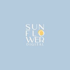 the sunflower digital logo on a blue background