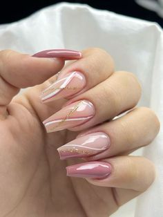 Simple Gel Nails, Girly Acrylic Nails, Work Nails, Classic Nails, Acrylic Nails Coffin Pink, Coffin Nails Designs, Pretty Acrylic Nails