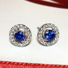 PROFESSIONALLY MADE TO ORDER Takes 5-7 days to handcraft, diamond setting, and 3 more days for UPS EXPRESS (free shipping). So a total of 10 days after clear payment is expected. -All dimensions, carat weights, and QUALITY are the minimum of what you will receive. You will get only bigger, better, or more sparkling items! For rings, they will be made in your size from scratch, PERFECTLY FOR YOU!! And because of this, you will have a choice to choose whether you want your piece in White Gold, Yel Ceylon Blue Sapphire, White Gold Earrings Studs, White Gold Studs, Blue Sapphire Diamond, Vs Diamond, Diamond Settings, Earrings Studs, White Gold Engagement Rings, Screw Back Earrings