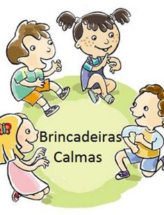 the children are sitting in a circle and talking to each other, with the words brincaderias calmas written below