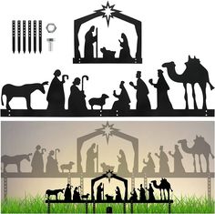 the nativity scene is cut out from paper